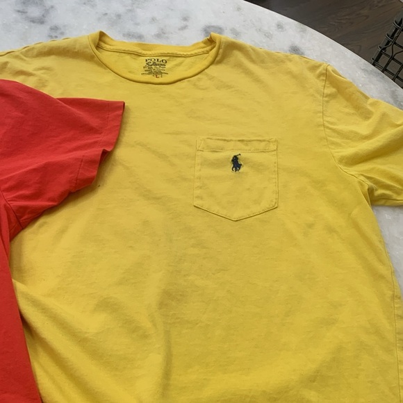 ๐งก๐ 2 Polo by Ralph Lauren T Shirts with Pockets Men's ๐งก๐ LARGE - Picture 3 of 7